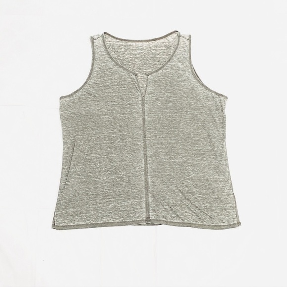 Caslon Heathered Grey Sheer Sleeveless Top - Picture 1 of 3